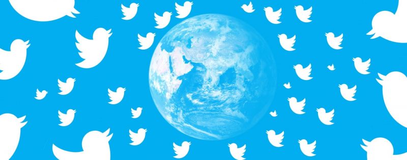 Twitter logo around the world