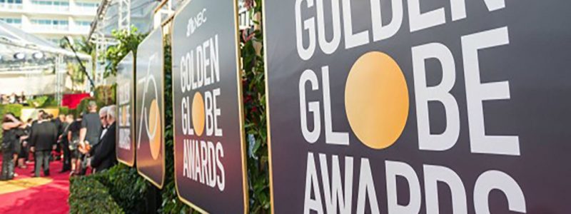 Golden Globes red carpet and logo