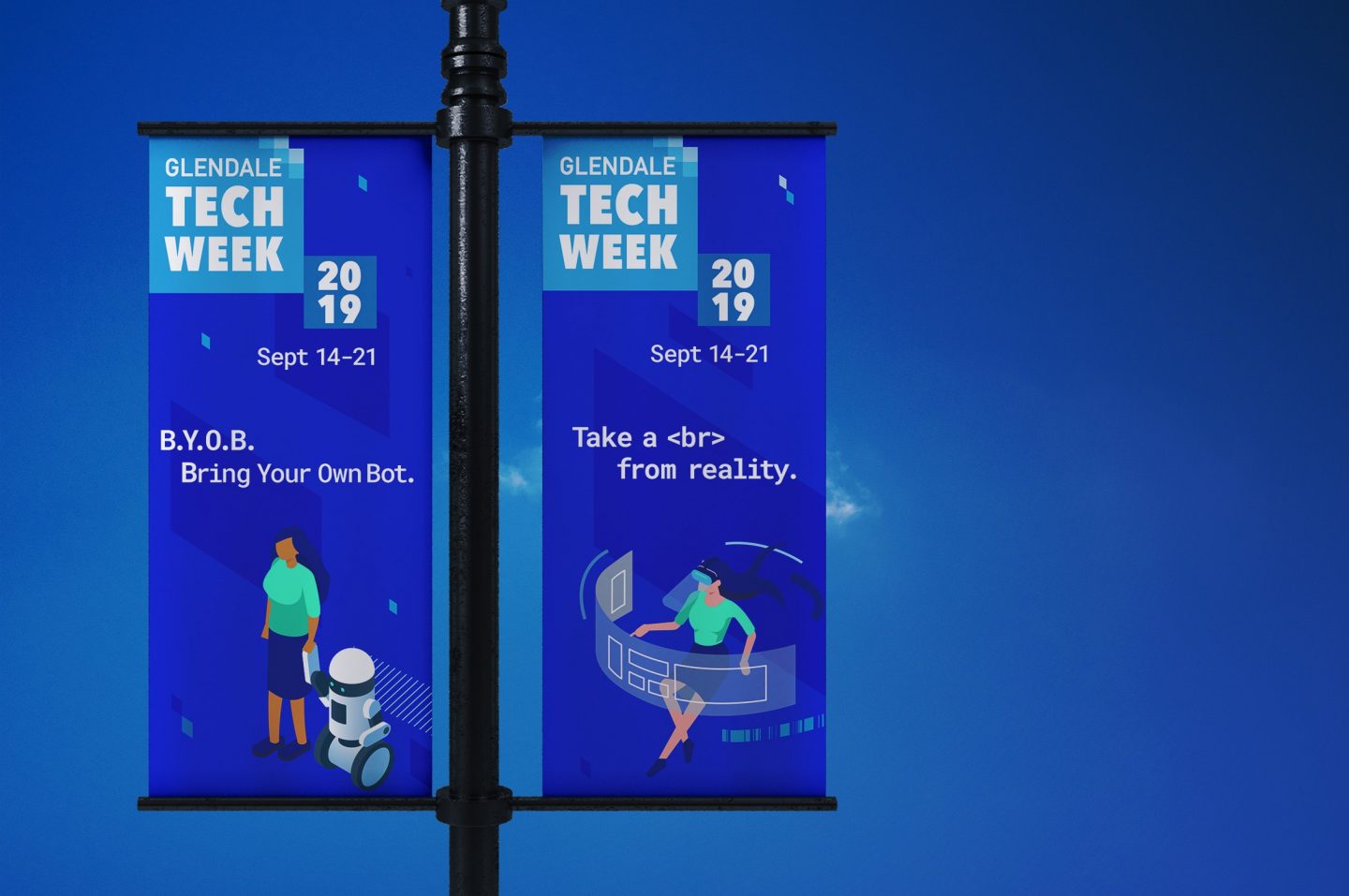 Print OOH mockup of Glendale Tech Week logo event