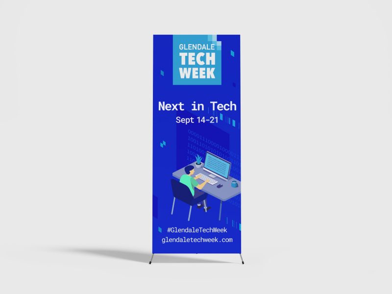 Print OOH mockup of Glendale Tech Week logo event