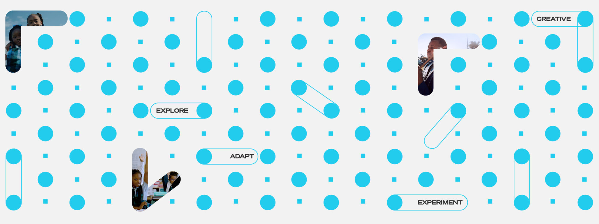 Blue circles on a white background