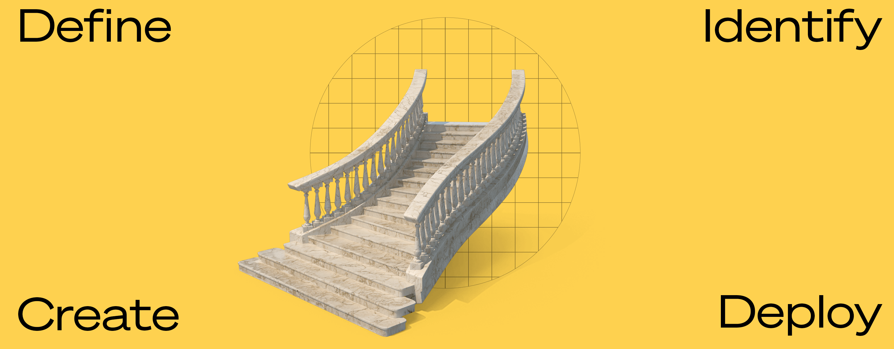 big stairs and yellow background