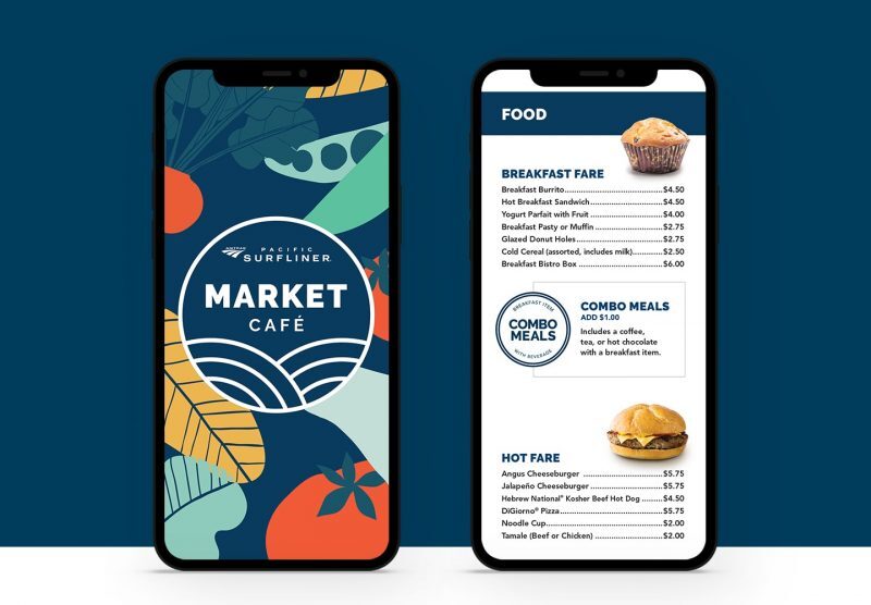 Pacific surfliner market café app on a mobile screen