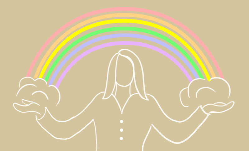 New hire illustration with rainbow