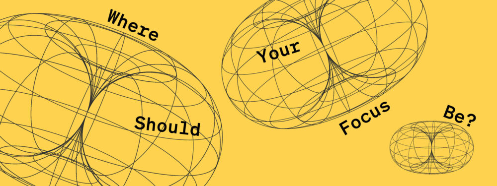 Silhouettes of circles on a yellow background